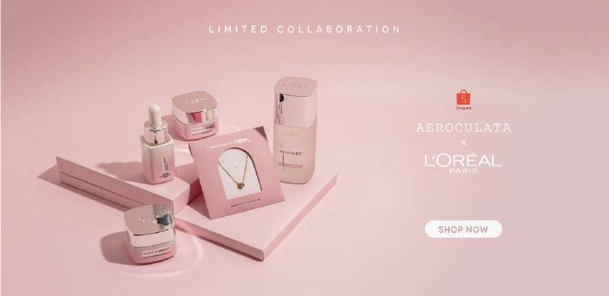 Aeroculata and L'Oreal Paris limited collaboration banner