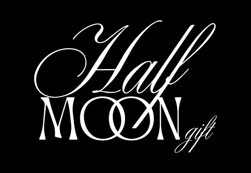HALFMOON.GIFT primary logo, white on black