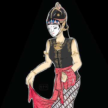 Character illustration, Javanese dancer